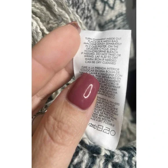 CAbi Shetland Cardigan Waterfall Sweater Boho Aztec Fringe Open Front Small Sz S - Picture 10 of 10